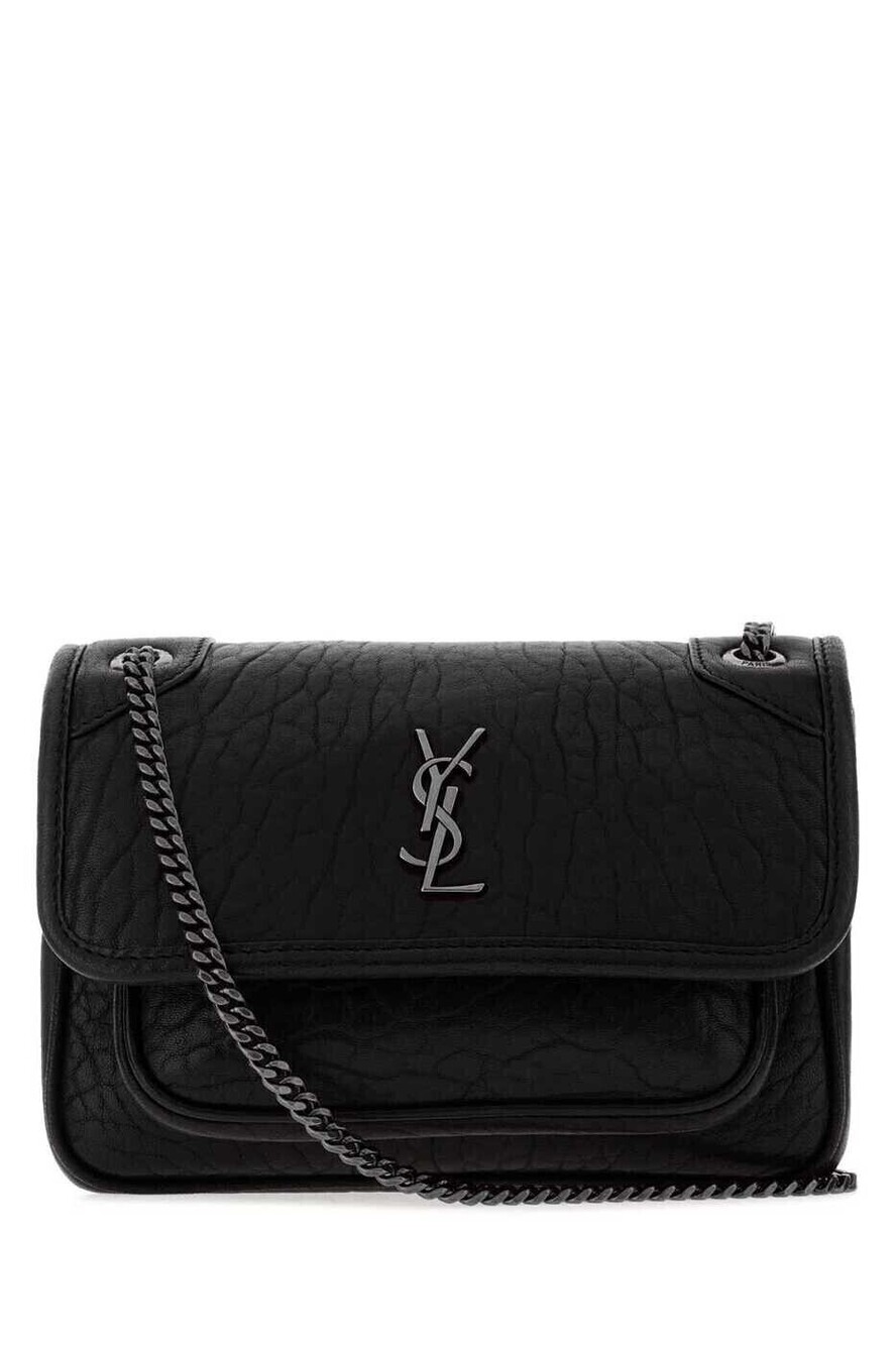 Saint Laurent Niki Quilted Leather Shoulder Bag Black